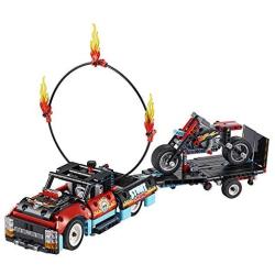 LEGO Technic Stunt Show Truck & Bike 42106 Vehicle Building Set Includes Toy Stunt Motorcycle, Toy Truck and Trailer, New 2020 (610 Pieces)