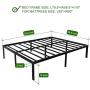AROMUSTIME 16 Inch Metal Platform Bed Frame/Easy Assembly Mattress Foundation/Heavy Duty Steel Slat/Noise Free/Box Spring Replacement, Queen
