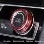 5 PCS for Honda Civic 10th Gen Audio Speaker Cover Engine Start Stop Button Emblem, AC Switch Temperature Climate Knob Ring, Interior Accessories(Red)