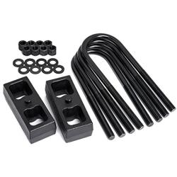 Heavy Metal Suspensions - For 2002-2008 Dodge Ram 1500, 2003-2013 Dodge Ram 2500 and 2003-2012 Dodge Ram 3500 (2WD) 2'' Rear Lift Blocks + Extended Plated U-Bolts Carbon Steel Lift Kit