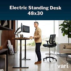 Vari Electric Standing Desk 48'' x 30'' - Dual Motor Sit to Stand Desk - Push Button Memory Settings - Solid Top with 3-Stage Adjustable Steel Legs - Work or Home Office Desk