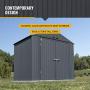 Arrow Shed 8 x 6 Elite Steel Shed with High Gable and Lockable Doors Storage Building, Anthracite