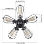 Vintage Ceiling Light Industrial Semi-Flush Mount Ceiling Light Metal Fixtures Painted Finish; Moonkist (with 5 Light) (Silver)