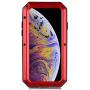 iPhone XR Case, CarterLily Full Body Shockproof Dustproof Waterproof Aluminum Alloy Metal Gorilla Glass Cover Case for Apple iPhone XR 6.1 inch (Red)