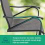 MFSTUDIO 2 Pieces Patio Dining C Spring Motion Textilene Metal Rocker Chairs Weather Resistant Garden Outdoor Modern Furniture, Sling Mesh Black Steel Frame