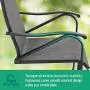 MFSTUDIO 2 Pieces Patio Dining C Spring Motion Textilene Metal Rocker Chairs Weather Resistant Garden Outdoor Modern Furniture, Sling Mesh Black Steel Frame
