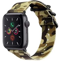 Fintie Band Compatible with Apple Watch 44mm 42mm Series 6/5/4/3/2/1 iWatch SE, Lightweight Breathable Woven Nylon Sport Wrist Strap with Metal Buckle Compatible All Versions 44mm 42mm Apple Watch