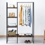 Tangkula Metal Garment Rack, Free Standing Closet Storage Organizer w/ 5 Shelves & Hanging Bar, Open Wardrobe Rack for Hanging Clothes and Storage, Clothes Rack for Bedroom Living Room Entryway