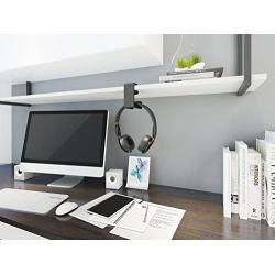 PC Gaming Headset Headphone Hook Holder Hanger Mount, Headphones Stand with Adjustable & Rotating Arm Clamp , Under Desk Design , Universal Fit , Built in Cable Clip Organizer EURPMASK