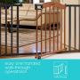Summer Decorative Wood & Metal Safety Baby Gate, New Zealand Pine Wood and a Slate Metal Finish – 32” Tall, Fits Openings up to 36” to 60” Wide, Baby and Pet Gate for Doorways