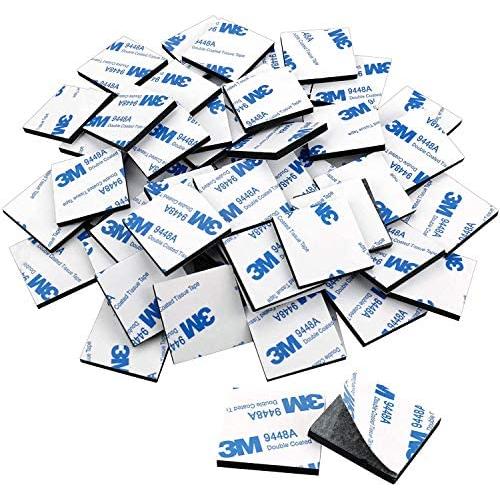 110 Pack Square Double Sided Foam Tape Strong Pad Mounting Adhesive (Black)