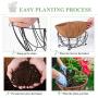 MICGEEK 4 Pack Metal Hanging Planter Basket with Coco Liner, 10 inches Metal Hanging Basket for Flower, Coco Liners for Plants, Hanging Basket for Plants, Garden, Outdoor, Indoorr -HB02 (10 in)