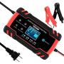 SUHU Car Battery Charger, 12V/8A 24V/4A Smart Automatic Battery Charger Automotive Trickle Charger for Car Truck Motorcycle Lawn Mower Boat Marine RV SUV ATV SLA Wet AGM Gel Cell Lead Acid Battery