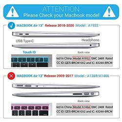 IBENZER New 2020 MacBook Air 13 inch Case M1 A2337 A2179 A1932, Plastic Hard Shell Case for Apple Mac Air 13 Retina Display with Touch ID (2018-2020), Black, MMA-T13BK A