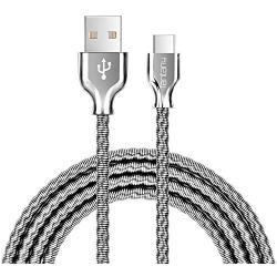 USB Type C Cable,Fantany Durable Metal USB A to C Charging Cable&Sync Compatible with Galaxy S10,S9,S9+,S8,S8+,Note 8,9,LG V40,50 G7,8, Pixel 2,3,HTC 10,Nexus 5X/6P, 3.3Feet,1Pack (Silver, 3.3ft)