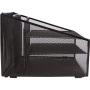 Office Desk Organizer Metal Mesh with 3 Paper Trays and 2 Vertical Upright Sections, Desktop File Holder for Letter Size A4, Folders, Stationary, and Desk Accessories