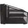 Office Desk Organizer Metal Mesh with 3 Paper Trays and 2 Vertical Upright Sections, Desktop File Holder for Letter Size A4, Folders, Stationary, and Desk Accessories