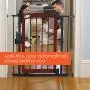 Summer Essex Craft Safety Baby Gate, Solid Wood Cherry Stain Arched Doorway with Charcoal Gray Metal Frame – 30” Tall, Fits Openings up to 28” to 42” Wide, Baby and Pet Gate for Doorways and Stairways