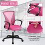 Office Chair Desk Chair Computer Chair with Lumbar Support Armrest Mid Back Rolling Swivel Task Adjustable Mesh Ergonomic Chair for Women Adults, Pink