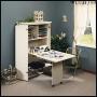Sauder Harbor View Craft and Sewing Armoire with Table, Antiqued White finish