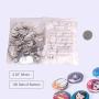 CO-Z 100-Piece 58mm/2.25 inch Blank Button Badge Parts Set for Button Making Machine, Metal Shells Clear Mylar and Plastic Base Components, DIY Arts Crafts Supplies for Gifts, Presents, Souvenirs