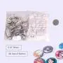 CO-Z 100-Piece 58mm/2.25 inch Blank Button Badge Parts Set for Button Making Machine, Metal Shells Clear Mylar and Plastic Base Components, DIY Arts Crafts Supplies for Gifts, Presents, Souvenirs