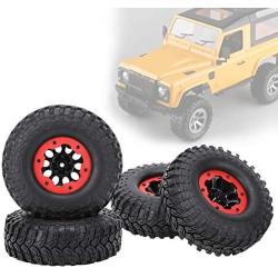 Drfeify Inflatable RC Tire, 4PCS Plastic / Metal 1.9inch 100mm Tire Upgrade Spare Parts Accessory Fit for SCX10 TRX4 D90 90046 Four-Wheel-Drive 1/10 RC Car
