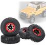 Drfeify Inflatable RC Tire, 4PCS Plastic / Metal 1.9inch 100mm Tire Upgrade Spare Parts Accessory Fit for SCX10 TRX4 D90 90046 Four-Wheel-Drive 1/10 RC Car