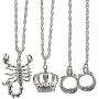 Kicko Assorted Bling Symbol Necklace - 12 Pieces, Shiny and Sparkly Accessories for Men and Women, Silver Chains, Metal Pendants, Ideas, Attain that Swag Look, Fashion Trends