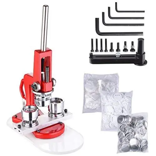 Yescom 1 1/4 inch 32mm Button Badge Maker Punch Press Machine with 1000 Pcs Pin-back Button Parts and Circle Cutter Yescom 1 1/4 inch 32mm Button Badge Maker Punch Press Machine with 1000 Pcs Pin-back Button Parts and Circle Cutter