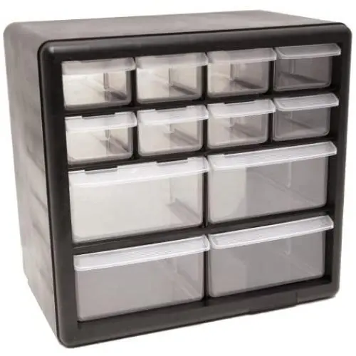 Homak 12-Drawer Parts Organizer, Black, HA01012001 Homak 12-Drawer Parts Organizer, Black, HA01012001