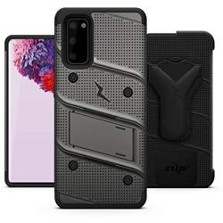 ZIZO Bolt Series for Galaxy S20 Case with Kickstand Holster Lanyard - Gun Metal Gray