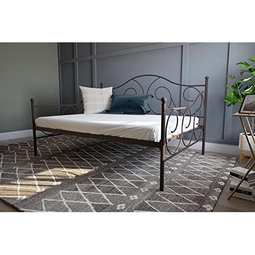 DHP Victoria Daybed, Full Size Metal Frame, Multi-functional Furniture, Bronze