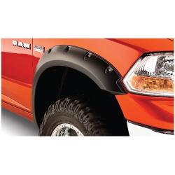 Bushwacker 50037-02 Black Pocket/Rivet Style Smooth Finish Front Fender Flares for 2009-2018 Dodge Ram 1500; 2019-2021 Ram 1500 Classic (Excludes Rebel Models for All Models)