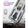 Military Grade Drop Impact for Motorola Moto G7 Power Case Moto G7 Supra Case 360 Metal Rotating Ring Kickstand Holder Magnetic Car Mount Armor Shockproof Cover for Moto G7 Power Phone Case (Red)