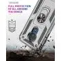 Military Grade Drop Impact for Motorola Moto G7 Power Case Moto G7 Supra Case 360 Metal Rotating Ring Kickstand Holder Magnetic Car Mount Armor Shockproof Cover for Moto G7 Power Phone Case (Red)