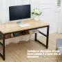 TOPSKY 55'' Computer Desk with Bookshelf/Metal Hole Cable Cover 1.18'' Thick Desk (Natural) TOPSKY 55'' Computer Desk with Bookshelf/Metal Hole Cable Cover 1.18'' Thick Desk (Natural)