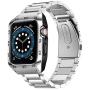 HATALKIN Compatible with Apple Watch Band 44mm Series 6 5 4 SE with Rugged Metal Bumper Case,Men Bands for Apple Watch SE/iWatch Series 6 5 4 44mm Stainless Steel Protective Cases Drop-Proof (Silver