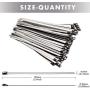 150 Pieces Stainless Steel Cable Zip Ties Metal Coated Locking Cord Organizer Ties for Exhaust Heat Wrap, 5.9 Inches