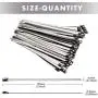 150 Pieces Stainless Steel Cable Zip Ties Metal Coated Locking Cord Organizer Ties for Exhaust Heat Wrap, 5.9 Inches 150 Pieces Stainless Steel Cable Zip Ties Metal Coated Locking Cord Organizer Ties for Exhaust Heat Wrap, 5.9 Inches