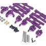Tongina Upgrade Metal Front/Rear Swing Arms & Steering Hub C Seat Parts Kit for WLtoys 144001 RC Car Replacements - Purple