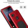 Pixel 3a Case,Google Pixel 3a Metal Case with Gorilla Glass Screen Protector Armor Tank Military Aluminum Alloy Bumper Hybrid Soft Rubber Military Shockproof Hard Defender Metal Cover,Red