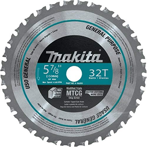 Makita A-96095 5-7/8'' 32T Carbide-Tipped Saw Blade, Metal/General Purpose