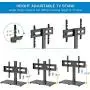 PERLESMITH Universal TV Stand Table Top TV Base for 37 to 70 inch LCD LED OLED 4K Flat Screen TVs - Height Adjustable TV Mount Stand with Tempered Glass Base, VESA 600x400mm, Holds up to 99lbs