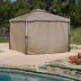 Great Deal Furniture Sonoma | Outdoor Fabric/Steel Gazebo Canopy | in Light Brown