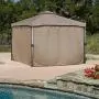 Great Deal Furniture Sonoma | Outdoor Fabric/Steel Gazebo Canopy | in Light Brown