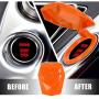 X AUTOHAUX Orange Universal Engine Button Knob Push Button Switch Cover Metal Alloy Protective Cover
