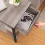 HOOBRO Nightstand, 2-Tier End Table, Industrial Side Table with Drawer and Storage Shelf, Wood Accent Table with Metal Frame, Easy Assembly, Greige and Black BG40BZ01 HOOBRO Nightstand, 2-Tier End Table, Industrial Side Table with Drawer and Storage Shelf, Wood Accent Table with Metal Frame, Easy Assembly, Greige and Black BG40BZ01