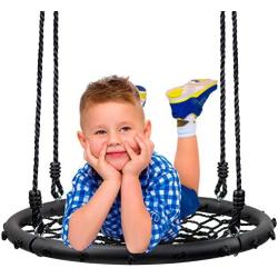 Sorbus Spinner Swing – Kids Round Web Swing – Great for Tree, Swing Set, Backyard, Playground, Playroom – Accessories Included [New Improved 2020 Design!] (24'' Net Seat)