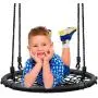 Sorbus Spinner Swing – Kids Round Web Swing – Great for Tree, Swing Set, Backyard, Playground, Playroom – Accessories Included [New Improved 2020 Design!] (24'' Net Seat)